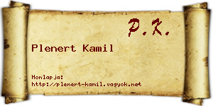 Plenert Kamil névjegykártya